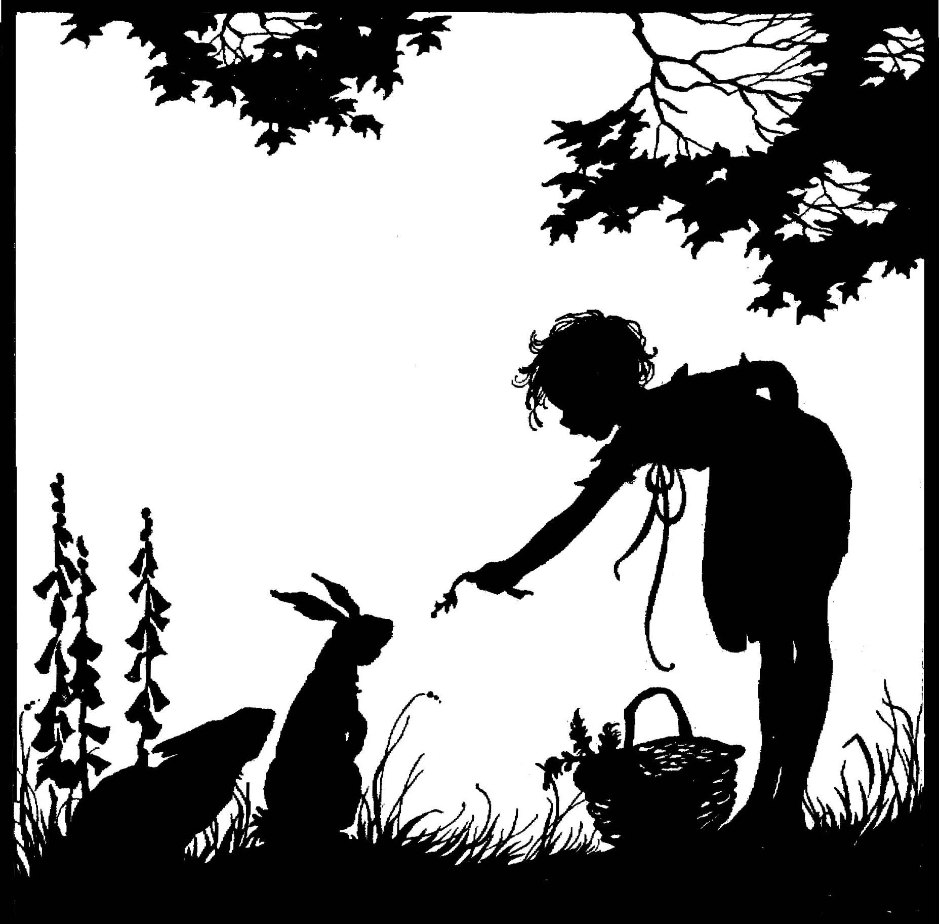 黑白童趣剪紙(26張)，西方剪影作品欣賞