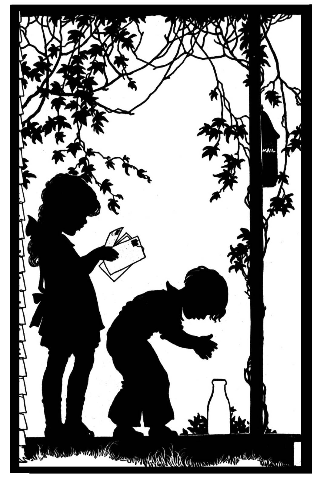 黑白童趣剪紙(26張)，西方剪影作品欣賞