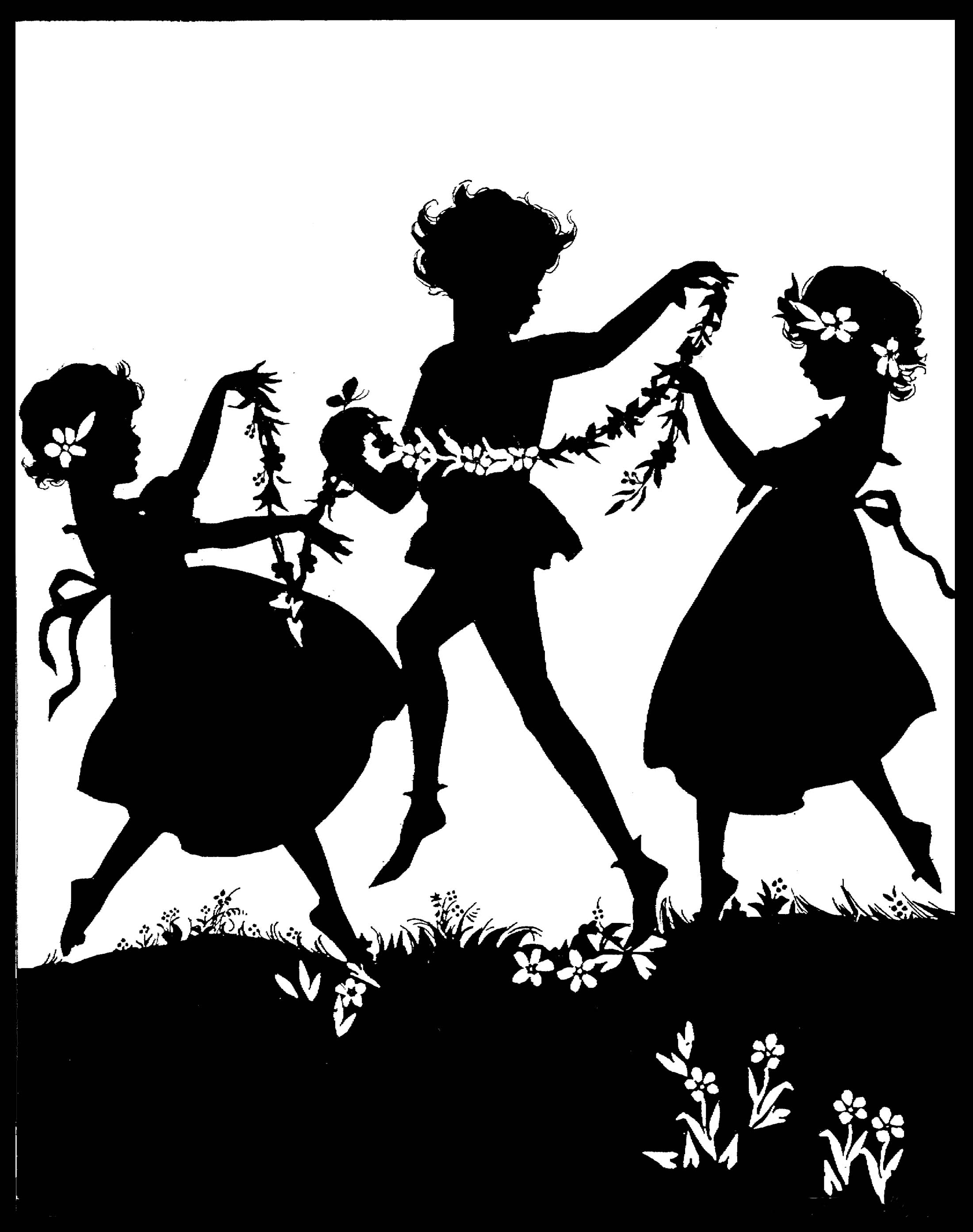 黑白童趣剪紙(26張)，西方剪影作品欣賞