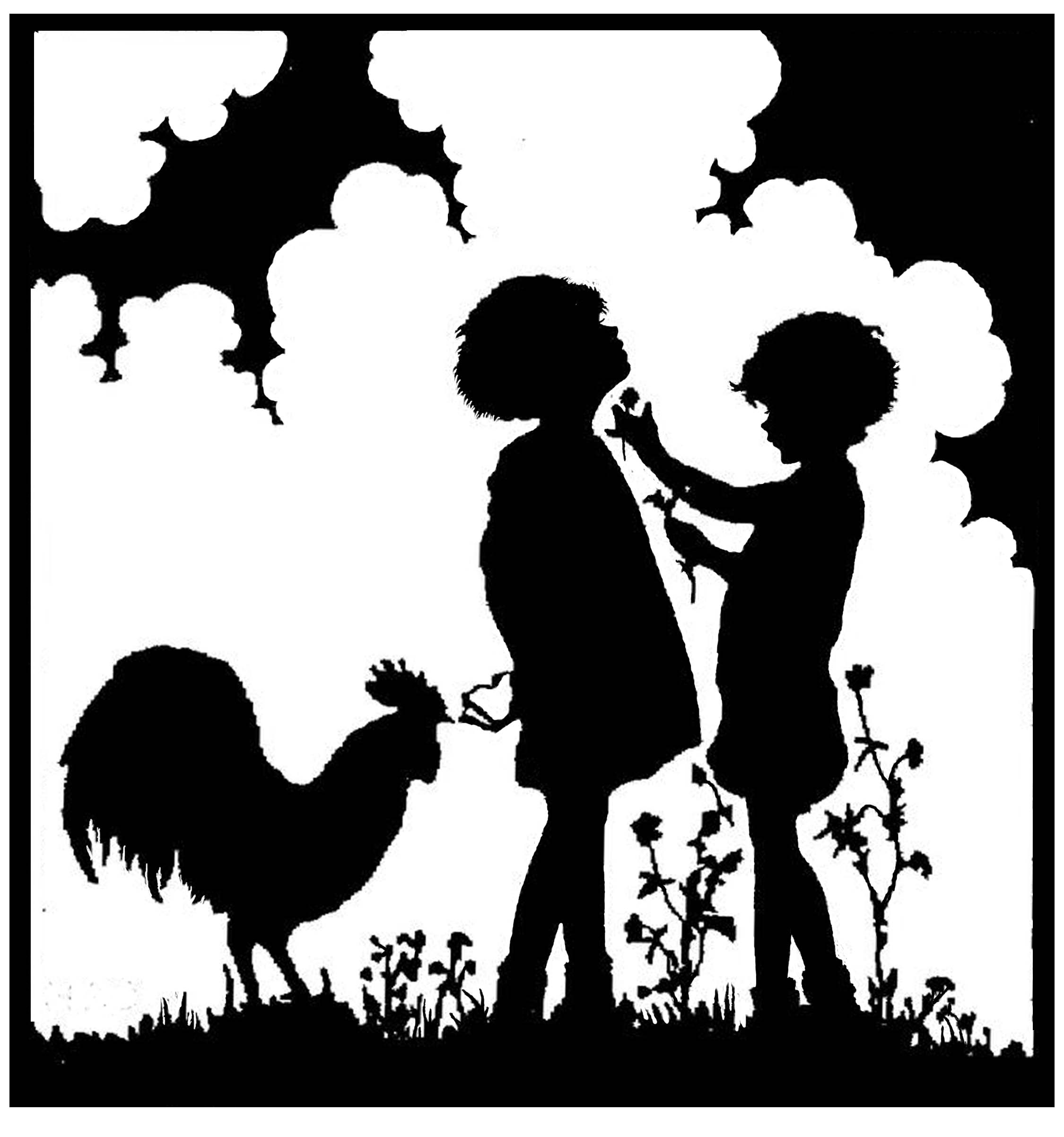 黑白童趣剪紙(26張)，西方剪影作品欣賞