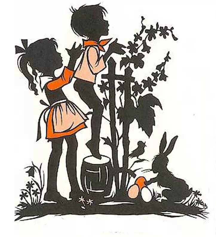 黑白童趣剪紙(26張)，西方剪影作品欣賞