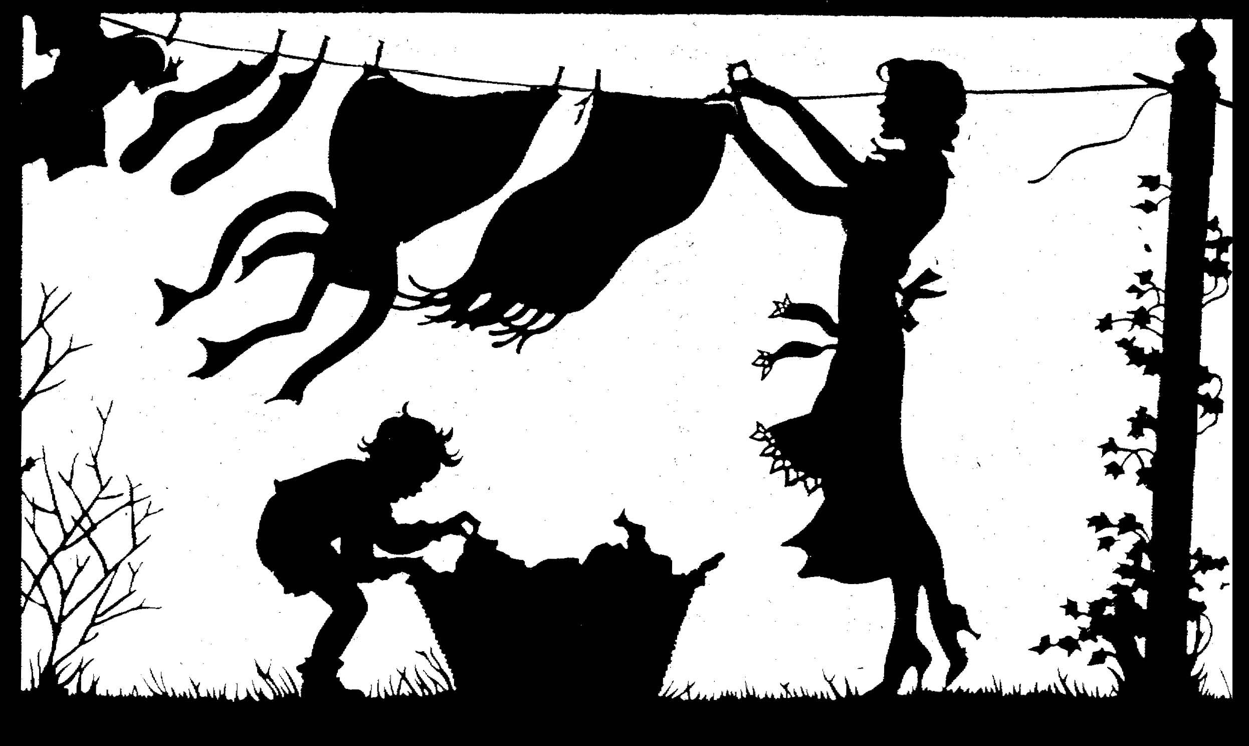 黑白童趣剪紙(26張)，西方剪影作品欣賞