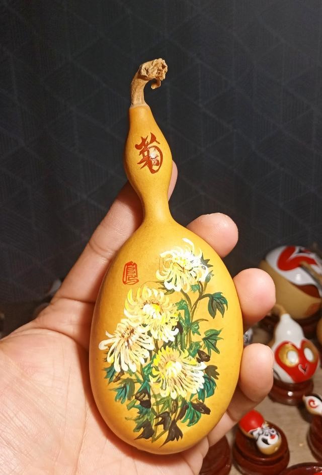 手繪梅蘭菊竹葫蘆，彩繪葫蘆驚艷眾人