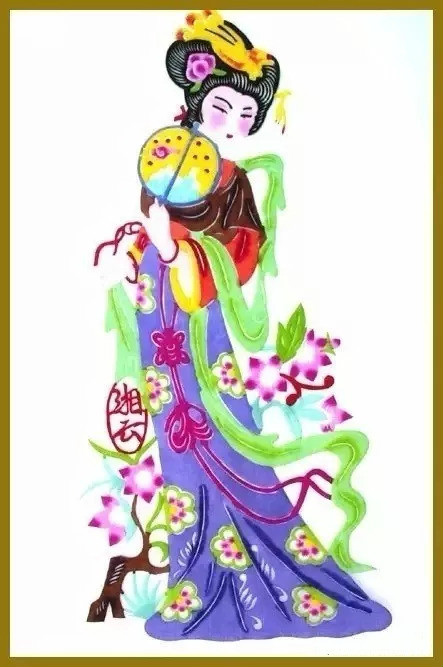 美女染色剪紙作品欣賞，色彩斑斕的剪紙藝術(shù)