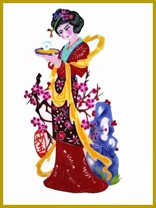 美女染色剪紙作品欣賞，色彩斑斕的剪紙藝術(shù)