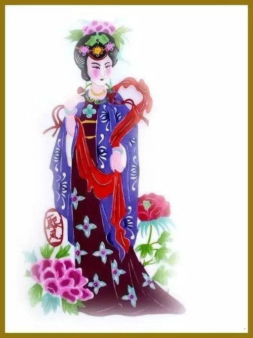 美女染色剪紙作品欣賞，色彩斑斕的剪紙藝術(shù)