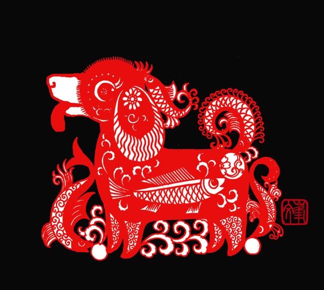 百狗圖剪紙系列(32張)，曹文峰剪紙作品欣賞