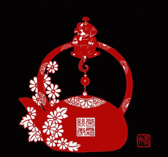 百狗圖剪紙系列(32張)，曹文峰剪紙作品欣賞