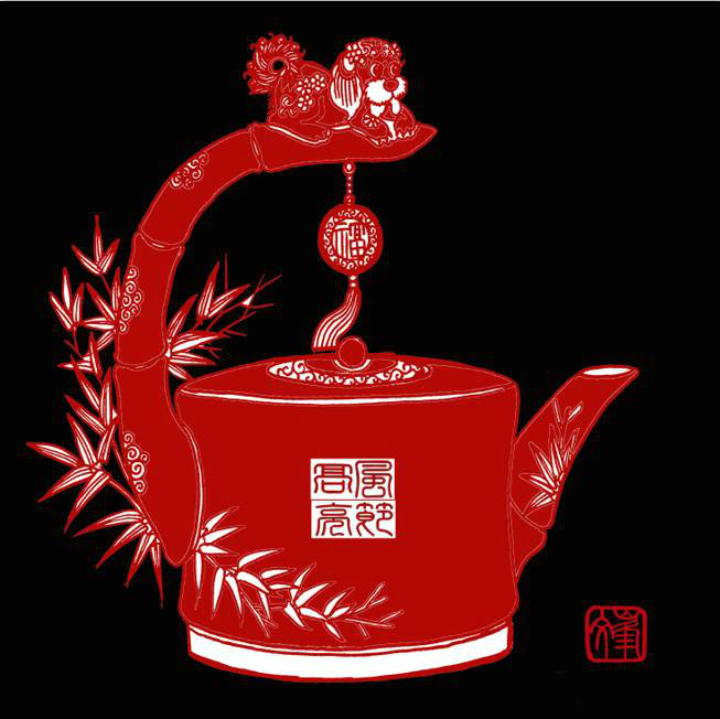 百狗圖剪紙系列(32張)，曹文峰剪紙作品欣賞