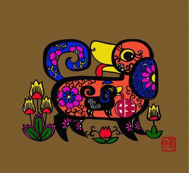 百狗圖剪紙系列(32張)，曹文峰剪紙作品欣賞