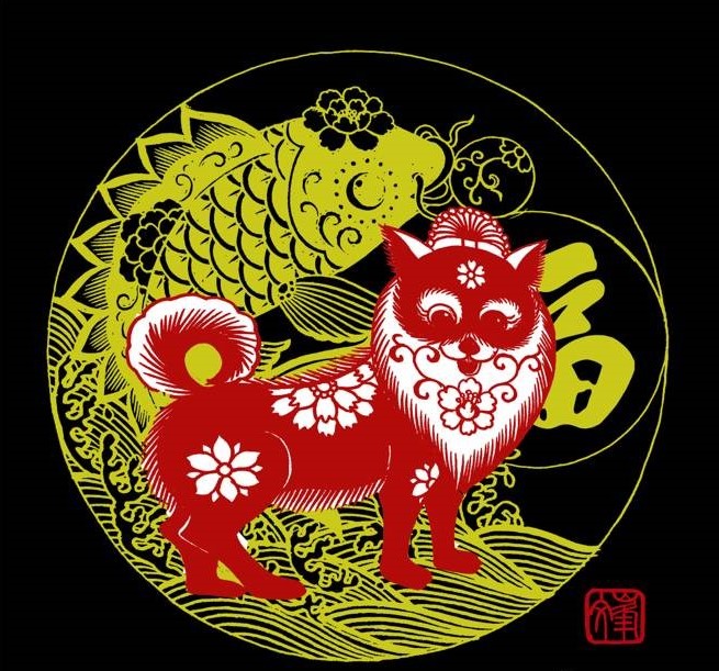 百狗圖剪紙系列(32張)，曹文峰剪紙作品欣賞