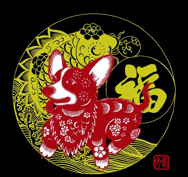 百狗圖剪紙系列(32張)，曹文峰剪紙作品欣賞