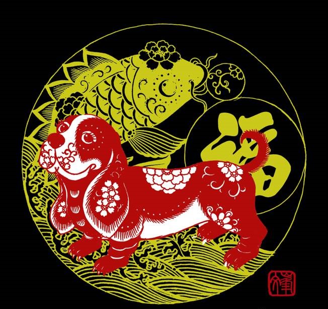 百狗圖剪紙系列(32張)，曹文峰剪紙作品欣賞