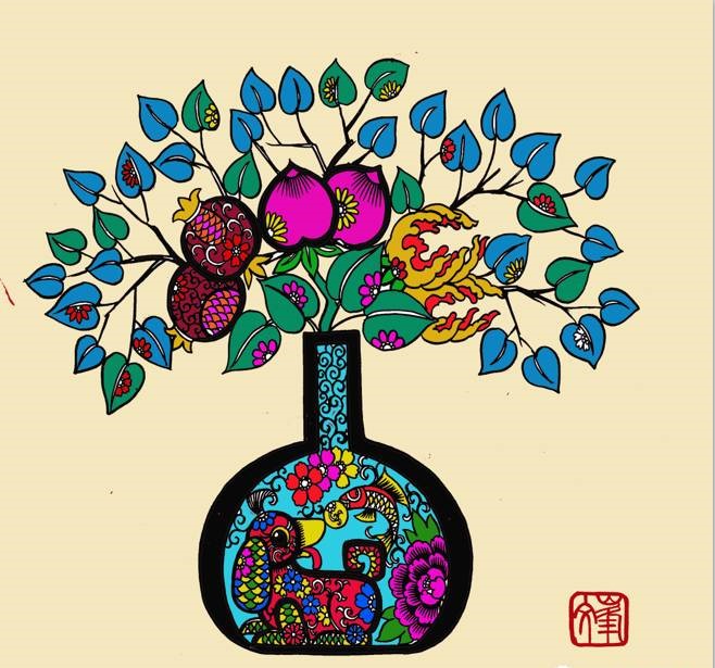 百狗圖剪紙系列(32張)，曹文峰剪紙作品欣賞