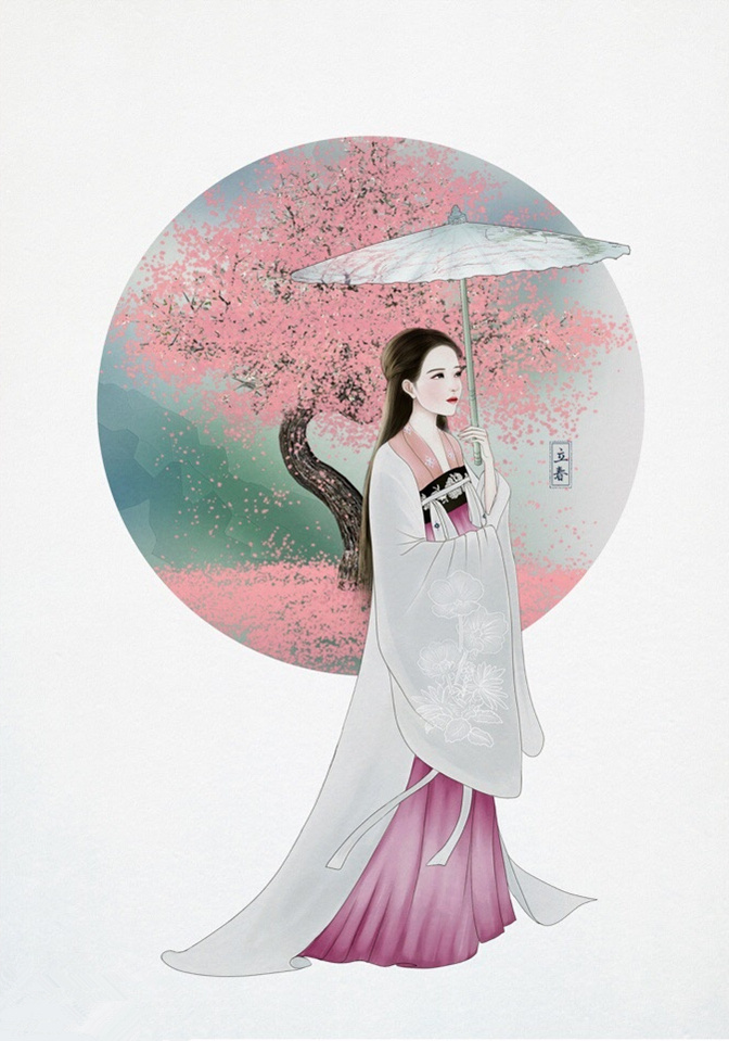 24節(jié)氣古風手機壁紙圖片，超美的女子古風圖片