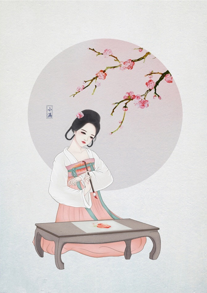 24節(jié)氣古風手機壁紙圖片，超美的女子古風圖片