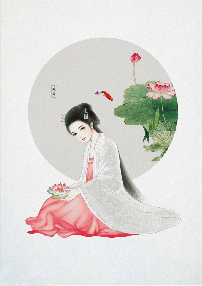 24節(jié)氣古風手機壁紙圖片，超美的女子古風圖片