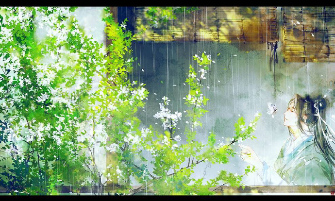 花香滿溢的古風(fēng)圖片，春天意境的唯美古風(fēng)圖片