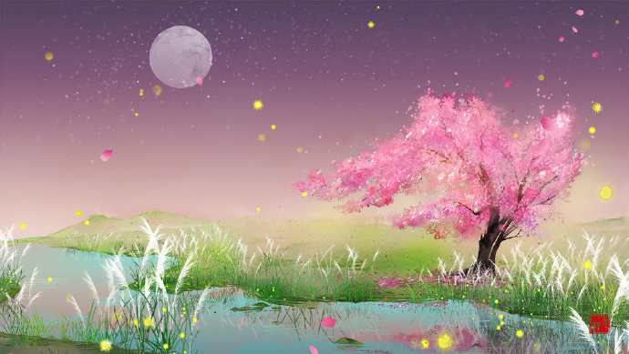 花香滿溢的古風(fēng)圖片，春天意境的唯美古風(fēng)圖片