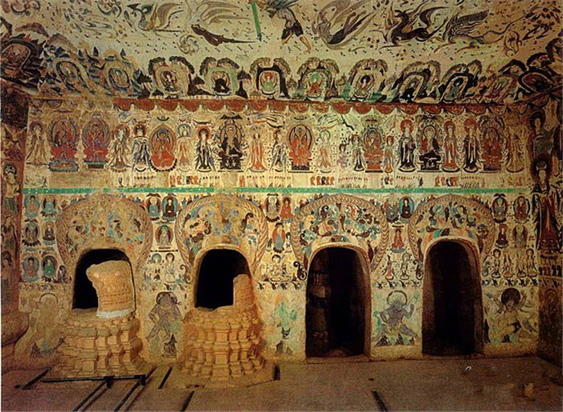 敦煌莫高窟石壁彩繪壁畫(huà)