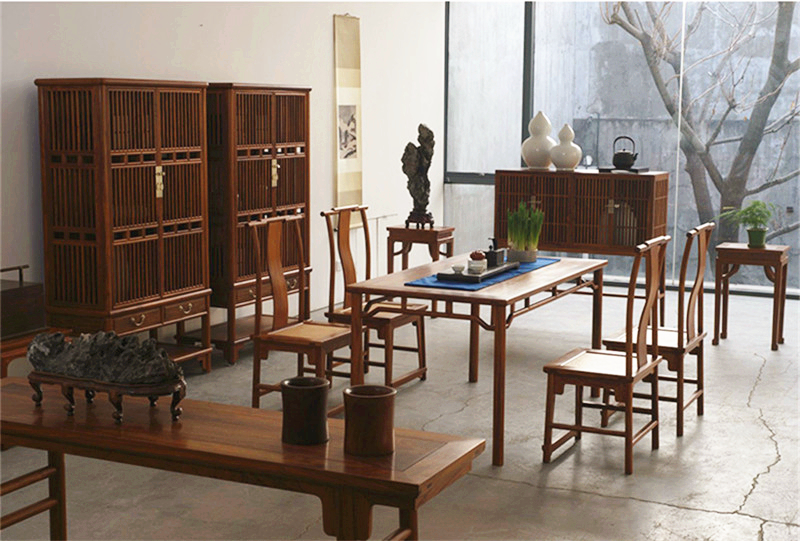 新中式古典實(shí)木矮書柜