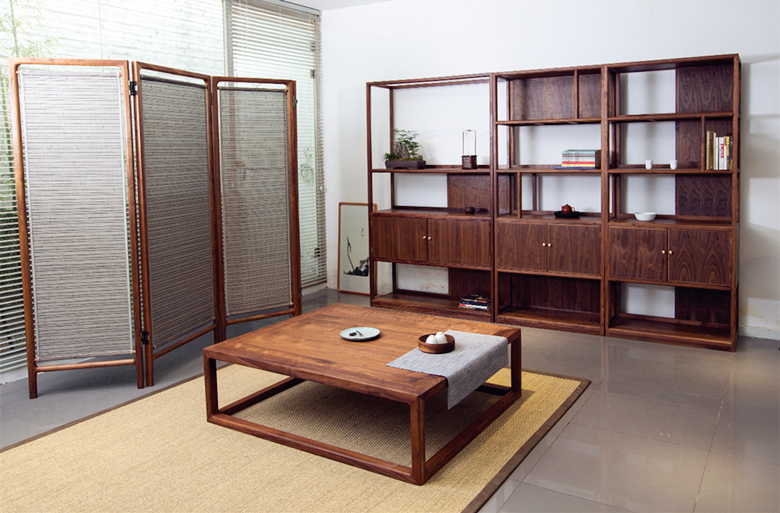 新中式榆木簡(jiǎn)易博古架展柜家具