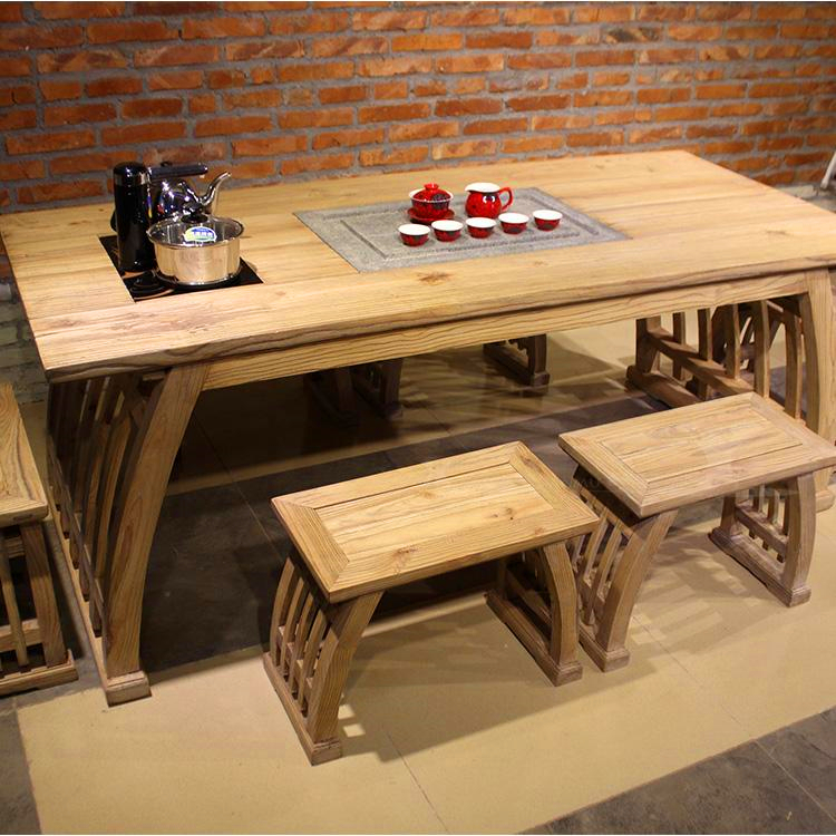 原木田園原生態(tài)中式茶桌組合