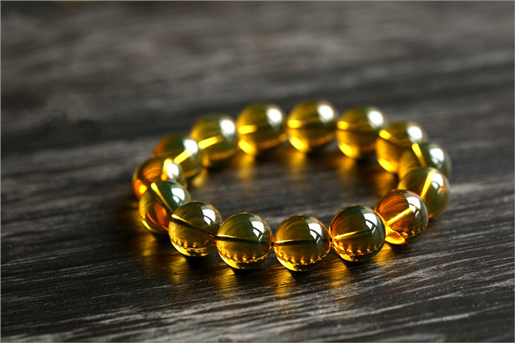 天然琥珀大顆粒藍珀手鏈單圈