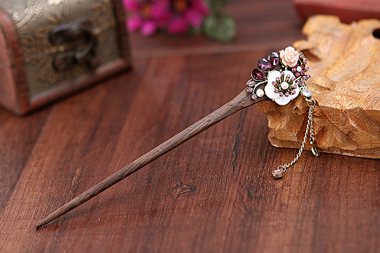 復(fù)古福連文苑步搖木簪流蘇發(fā)簪