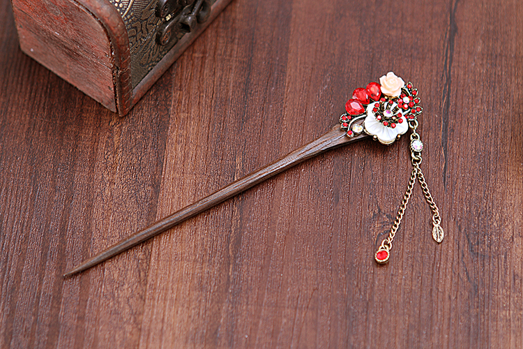 復(fù)古福連文苑步搖木簪流蘇發(fā)簪