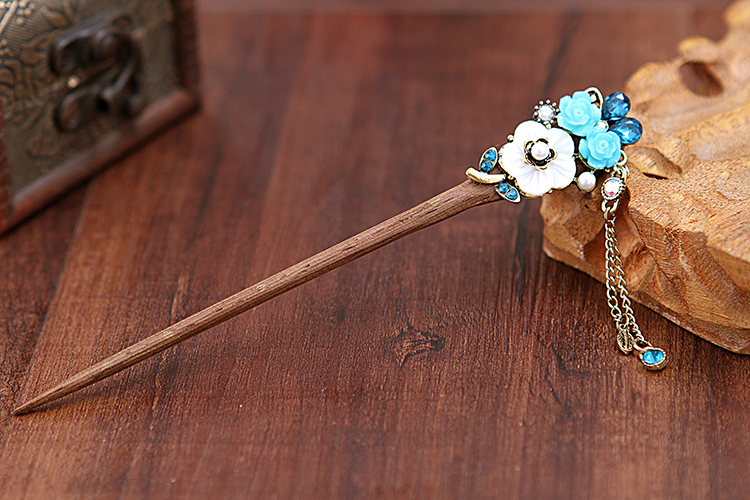 復(fù)古福連文苑步搖木簪流蘇發(fā)簪