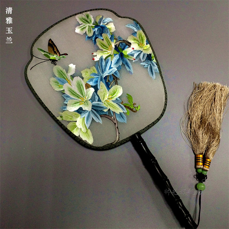福連文苑蘇繡雙面繡傳統(tǒng)團(tuán)扇欣賞