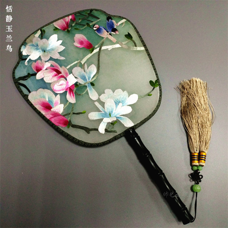 福連文苑蘇繡雙面繡傳統(tǒng)團扇欣賞