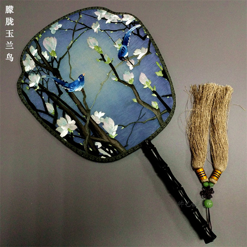 福連文苑蘇繡雙面繡傳統(tǒng)團(tuán)扇欣賞