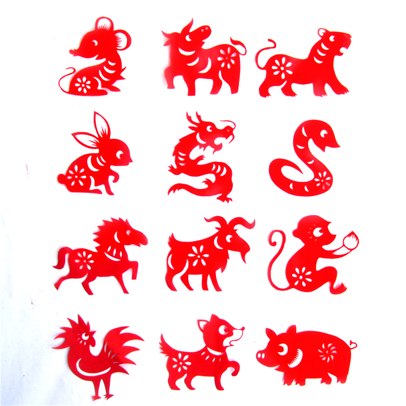 十二生肖純手工精美剪紙畫(huà)