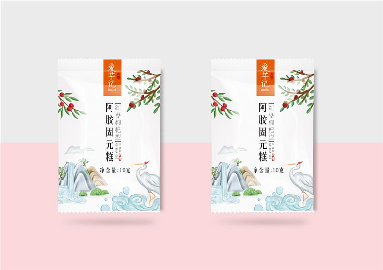 阿膠糕紅糖食品包裝水墨風(fēng)設(shè)計(jì)