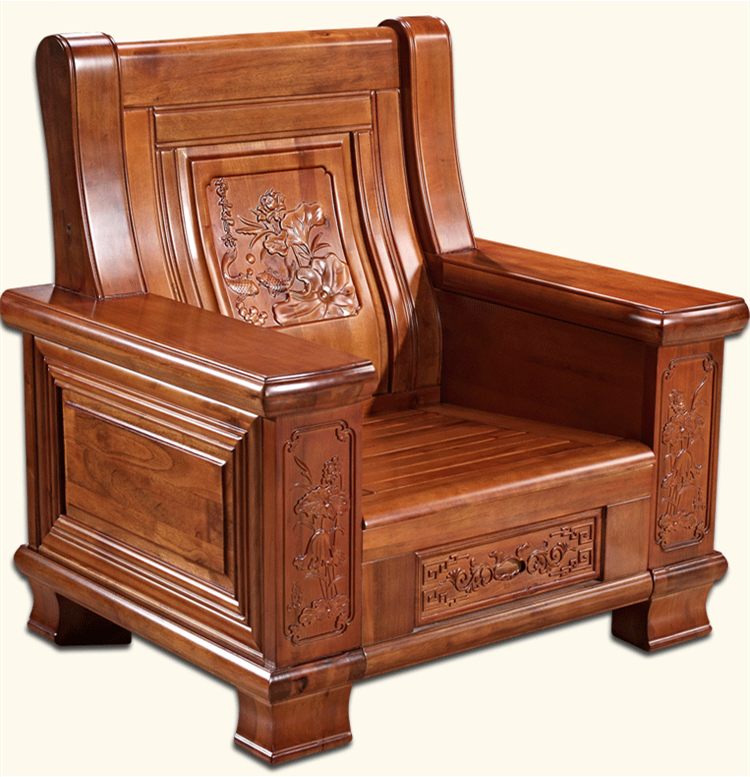 現代中式客廳實木沙發(fā)組合香樟木沙發(fā)