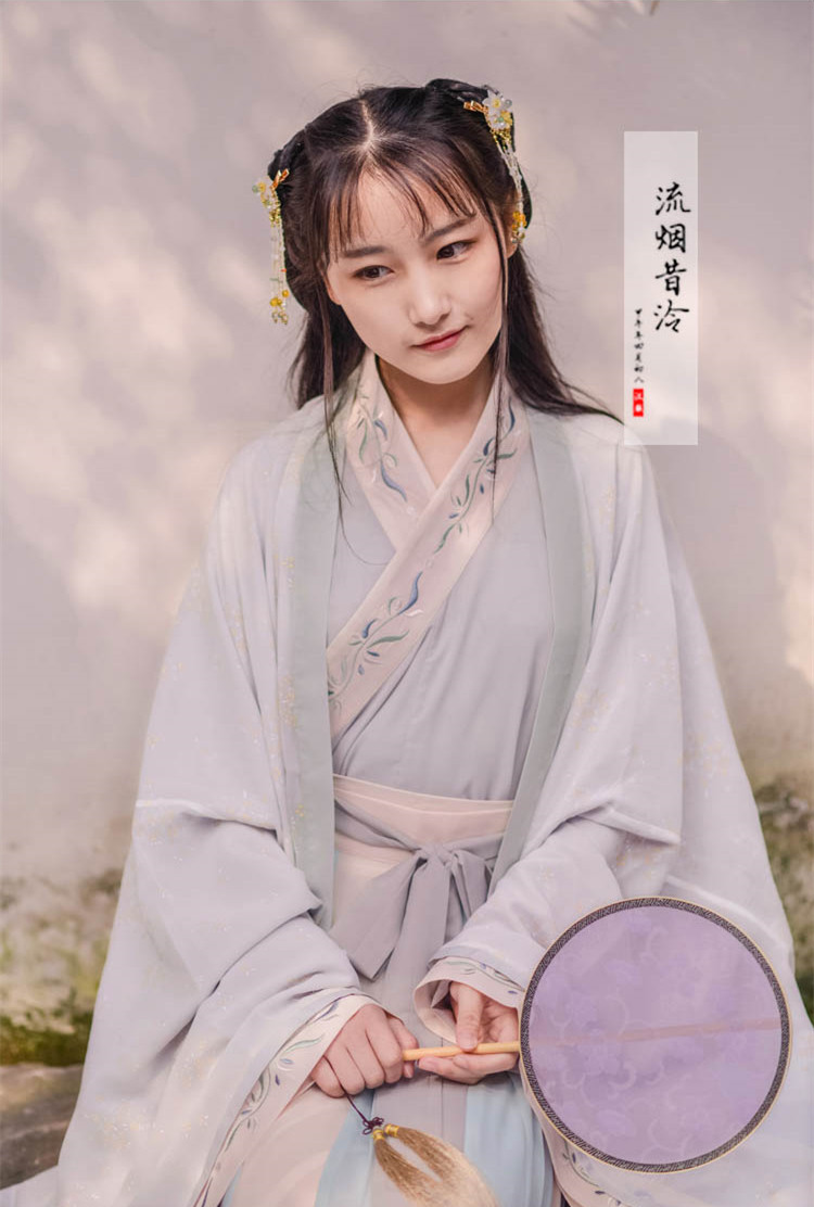 漢服日常女裝繡花交領襦裙大袖衫