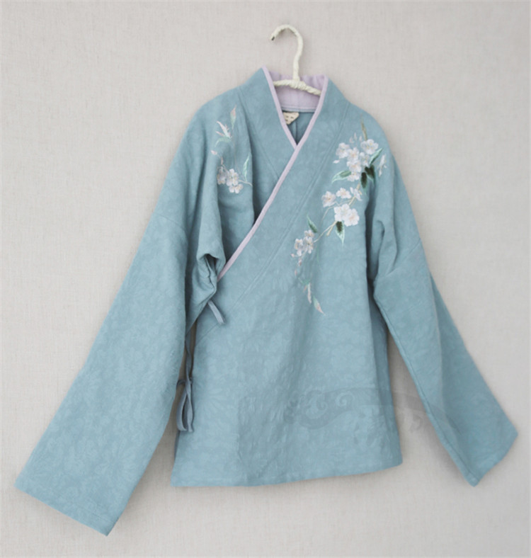 繡花女裝漢元素交領(lǐng)中式上衣中衣