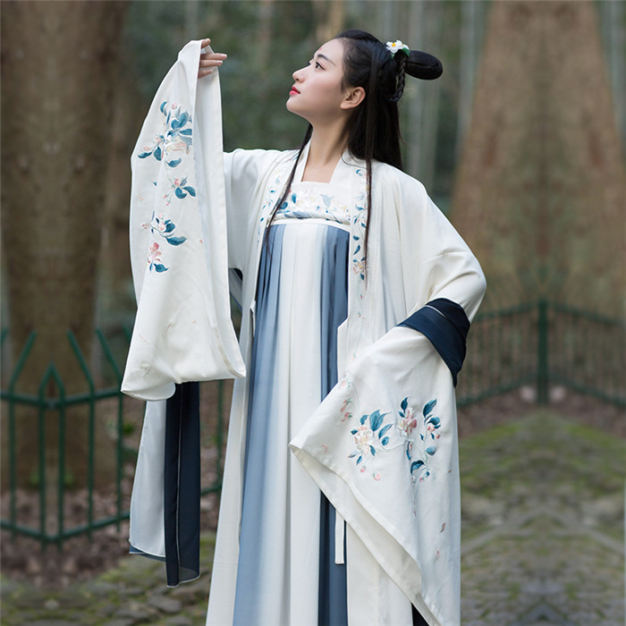 福連文苑傳統(tǒng)漢服女裝大袖衫繡花上衣