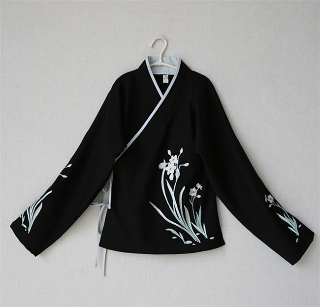 傳統(tǒng)漢元素中式上衣，交領(lǐng)中衣