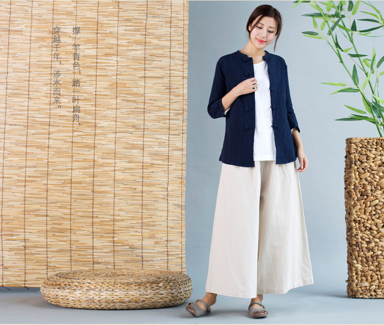 福連文苑唐裝女外套七分袖中式茶服