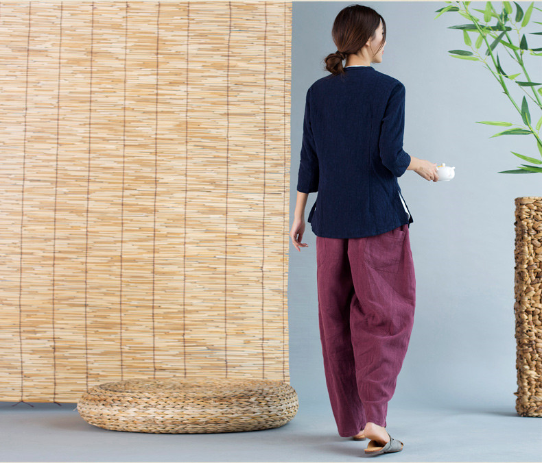 福連文苑唐裝女外套七分袖中式茶服