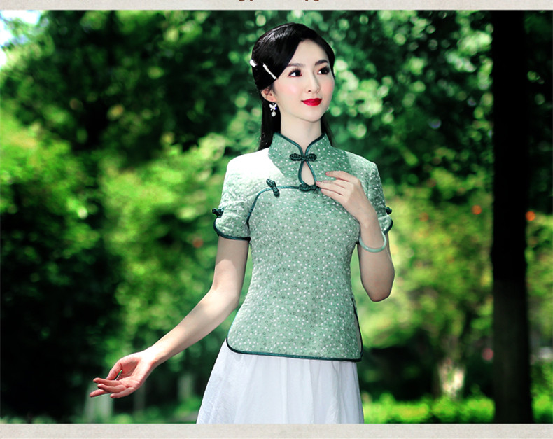 復(fù)古唐裝襯衣立領(lǐng)棉麻襯衫上衣