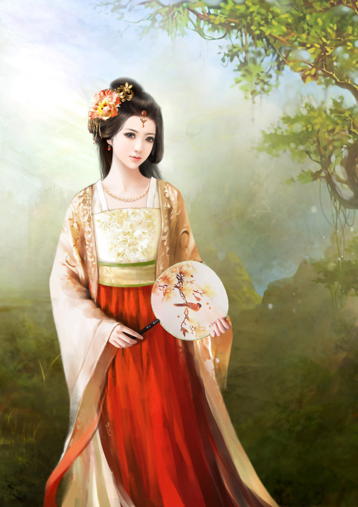 古風美女好看的插畫立繪圖片