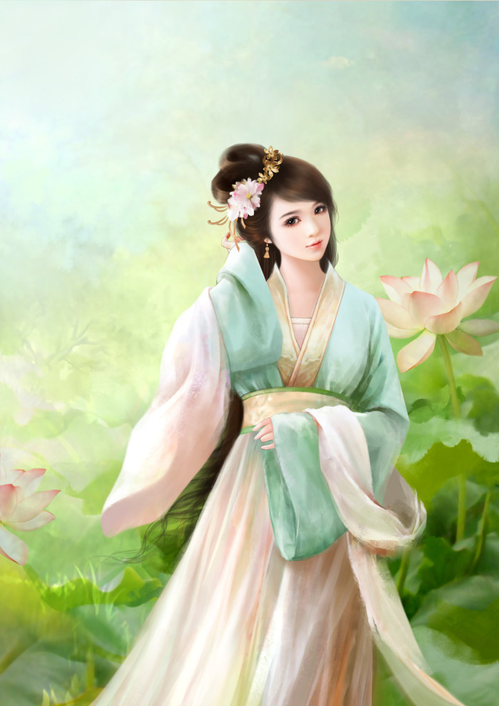 淡雅溫婉的古風(fēng)美女插畫(huà)欣賞