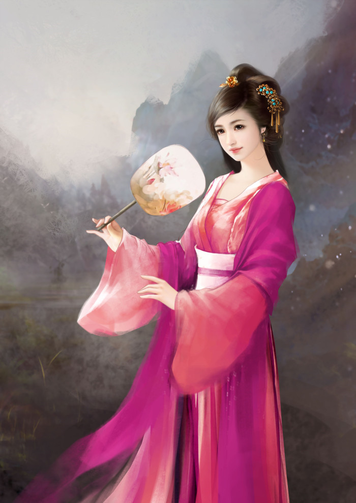 淡雅溫婉的古風(fēng)美女插畫欣賞