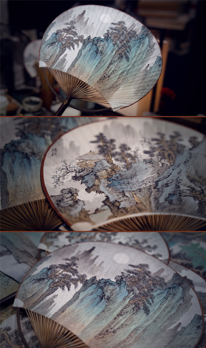 精美山水國畫團(tuán)扇