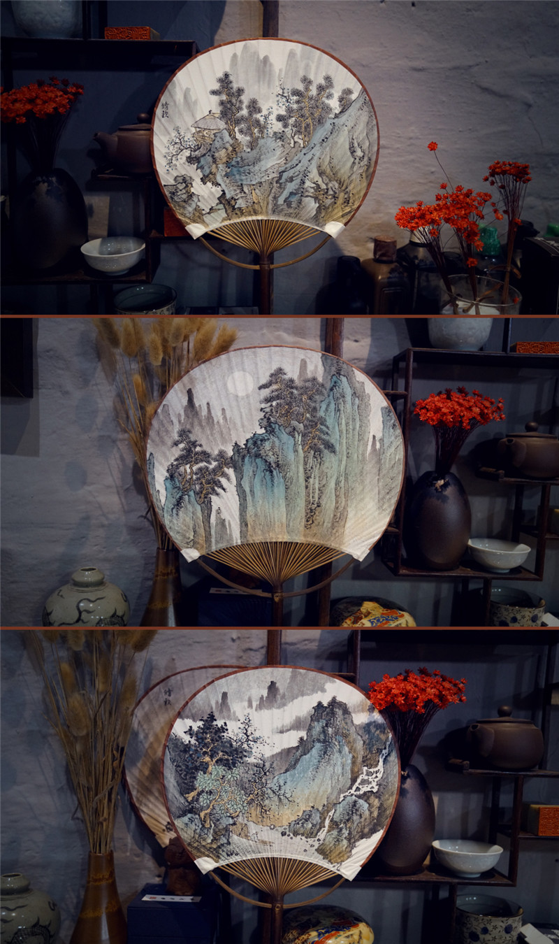 精美山水國畫團(tuán)扇