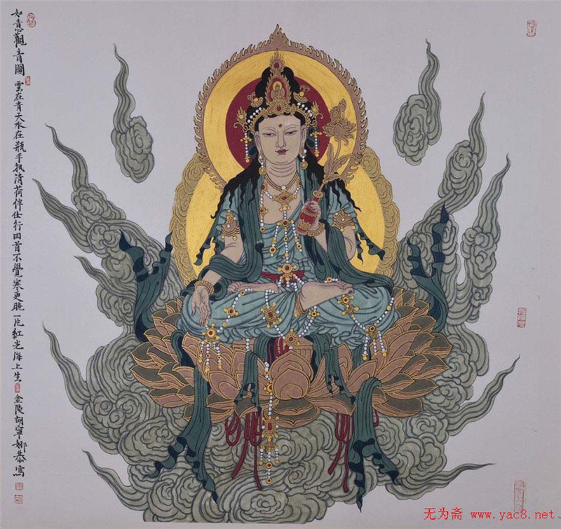 胡寧娜佛教觀(guān)世音工筆畫(huà)